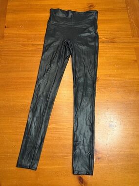 SPANX Faux Leather High-Waist Leggings - Black